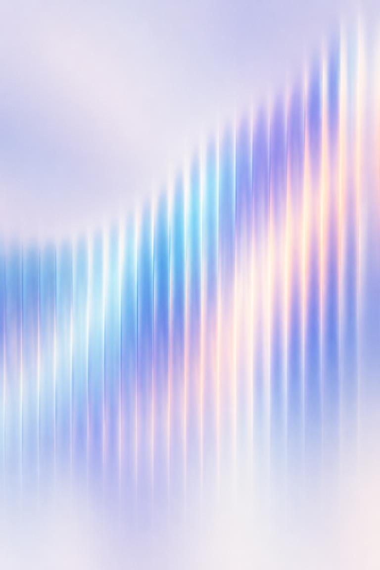 Abstract glass columns rising in blue and green light