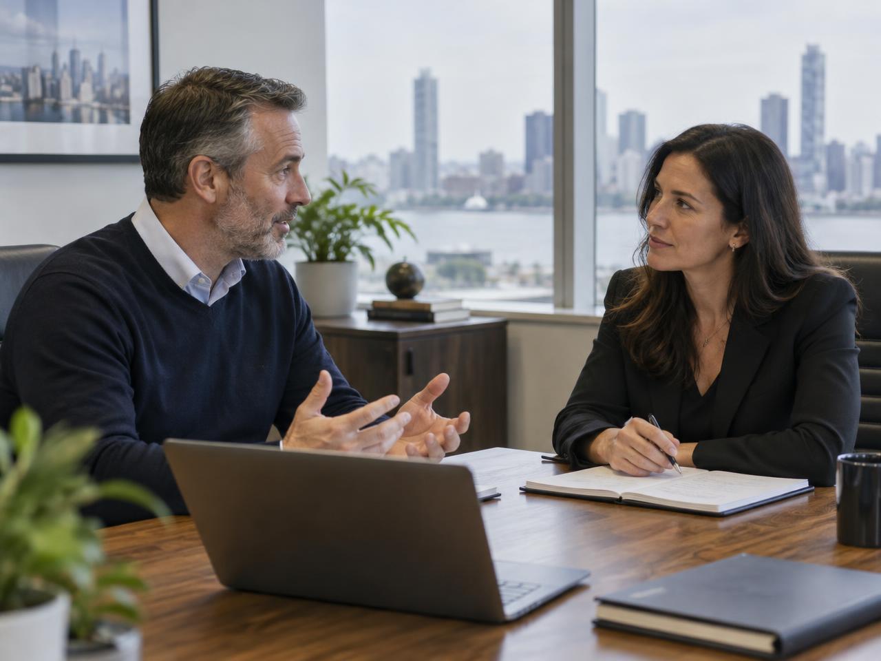 Growth coaching conversation with a professional services leader